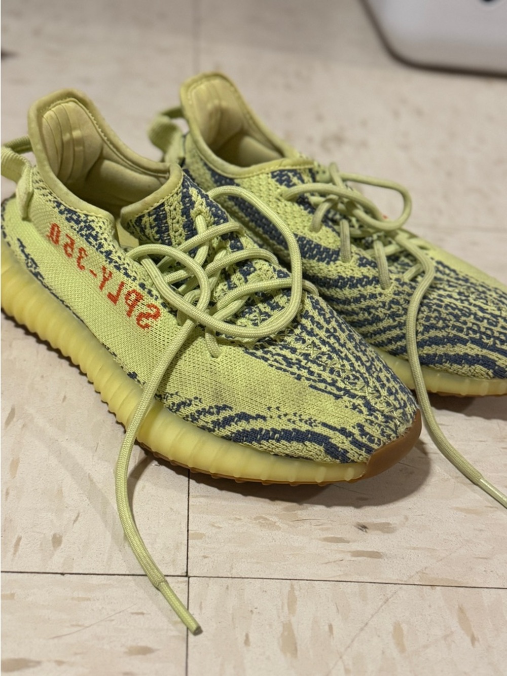 adidas Yeezy Boost 350 V2 Yellow/Gray with Orange Script